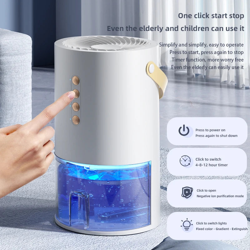 1000mlDehumidifier for Home Office Negative ions Eliminate Damp Mold and Moisture and Portable Energy Efficient Air Dehumidifier