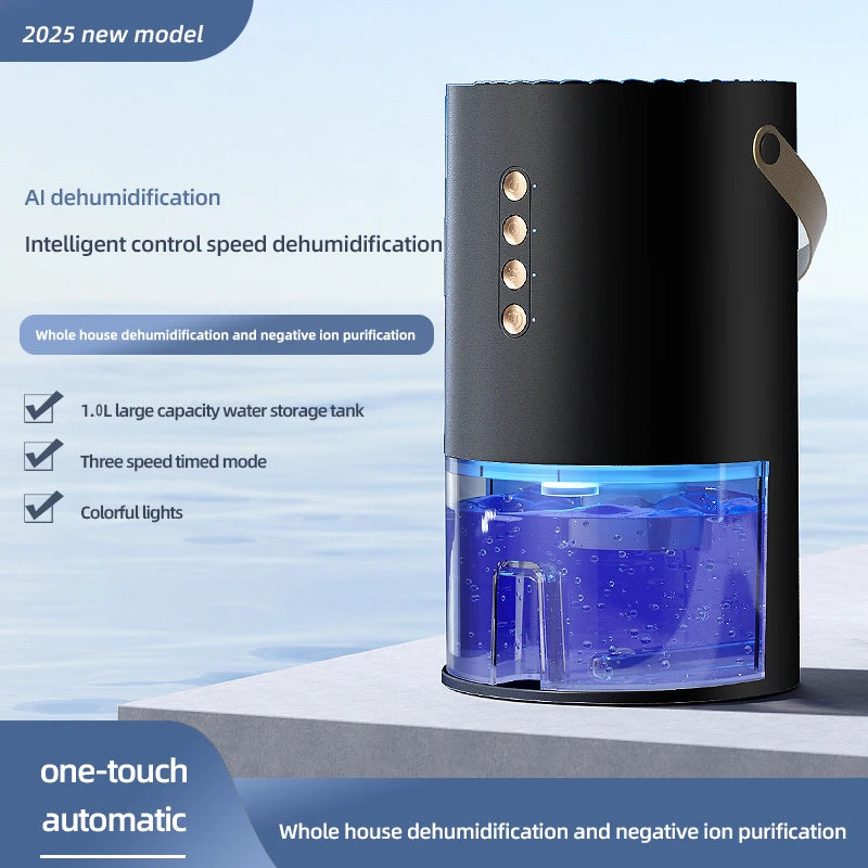 1000mlDehumidifier for Home Office Negative ions Eliminate Damp Mold and Moisture and Portable Energy Efficient Air Dehumidifier