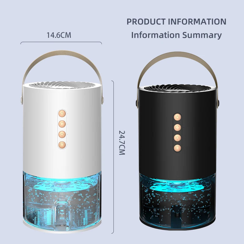 1000mlDehumidifier for Home Office Negative ions Eliminate Damp Mold and Moisture and Portable Energy Efficient Air Dehumidifier