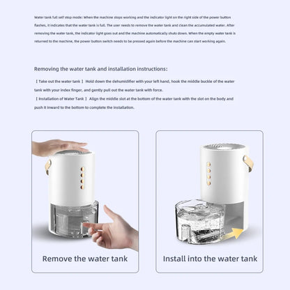 1000mlDehumidifier for Home Office Negative ions Eliminate Damp Mold and Moisture and Portable Energy Efficient Air Dehumidifier